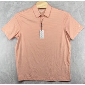 Michel Rouen Performance Golf‎ Polo Shirt Orange Striped Men's Size XL NWT
